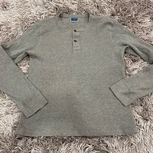 J. Crew Men G8217 Light Gray Henley Large L